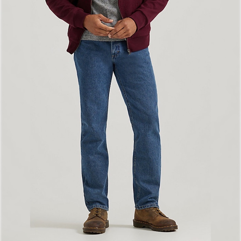 Big & Tall WRANGLER Dark Stonewash Jean Straight Leg High Rise Cotton Classic